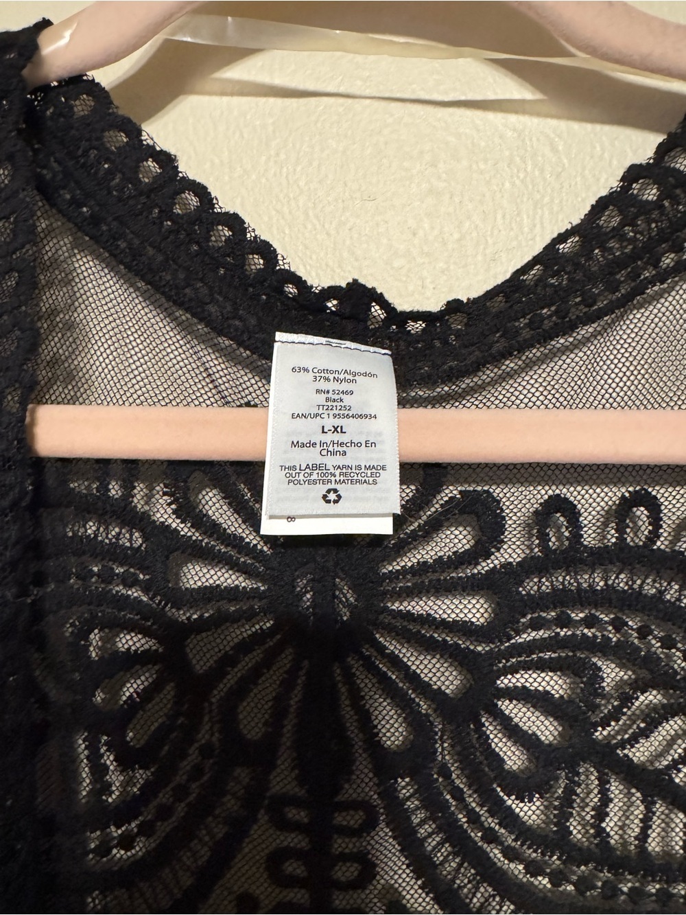 Black Soot Crochet Lace Kimono Lagan Look Beach Boho - Picture 3 of 8